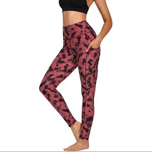 Tie-dye pink leggings